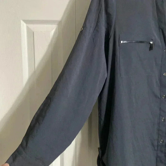 Calvin Klein gray button down blouse top shirt size XL - Picture 8 of 15